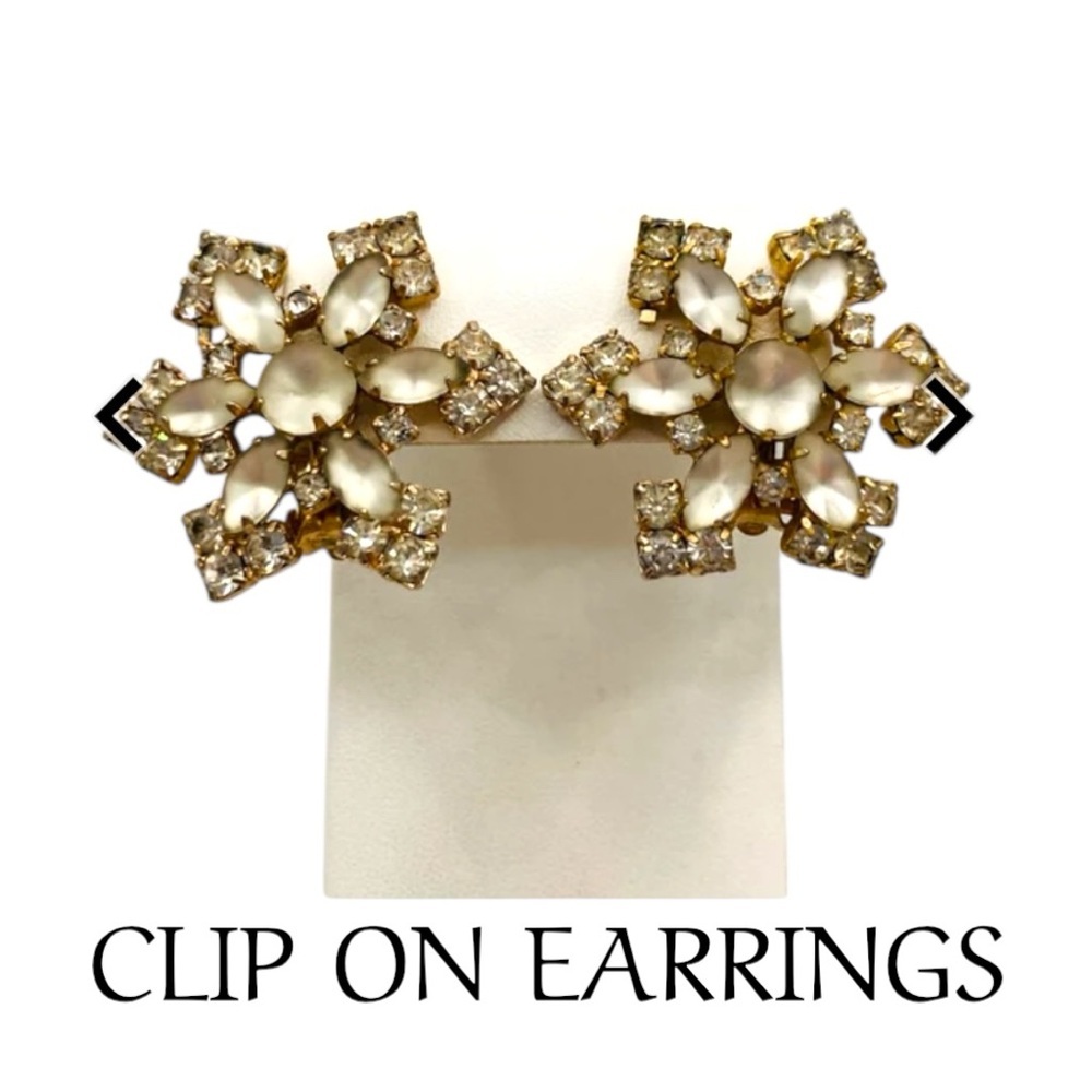 Vintage Antique Gold and Pearl Clip-On Earrings
